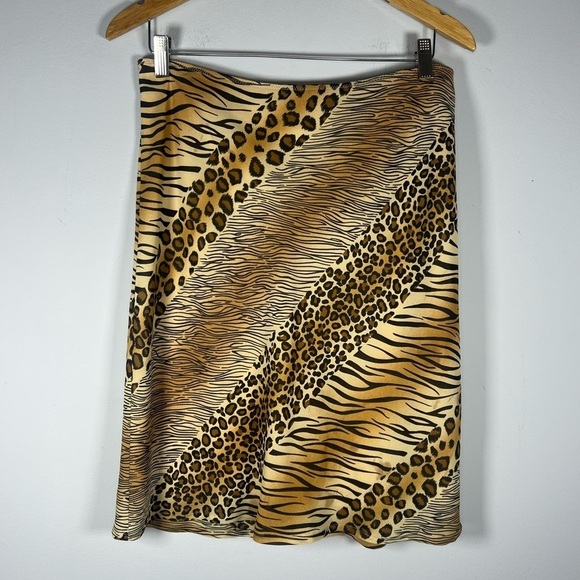 Express Y2K Mixed Animal Print Knee Length Midi Skirt Medium - Picture 2 of 5